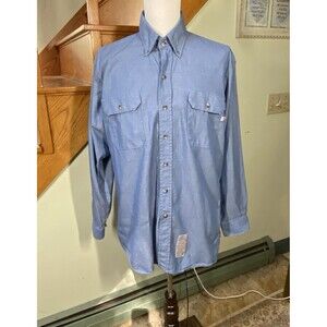 Tyndale FR HRC 1 Shirt Mens XL Flame Resistant Blue Workwear Button Up Fire USA